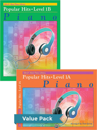 Book cover for Alfred's Basic Piano Library: Popular Hits, Levels 1A & 1B (Value Pack)