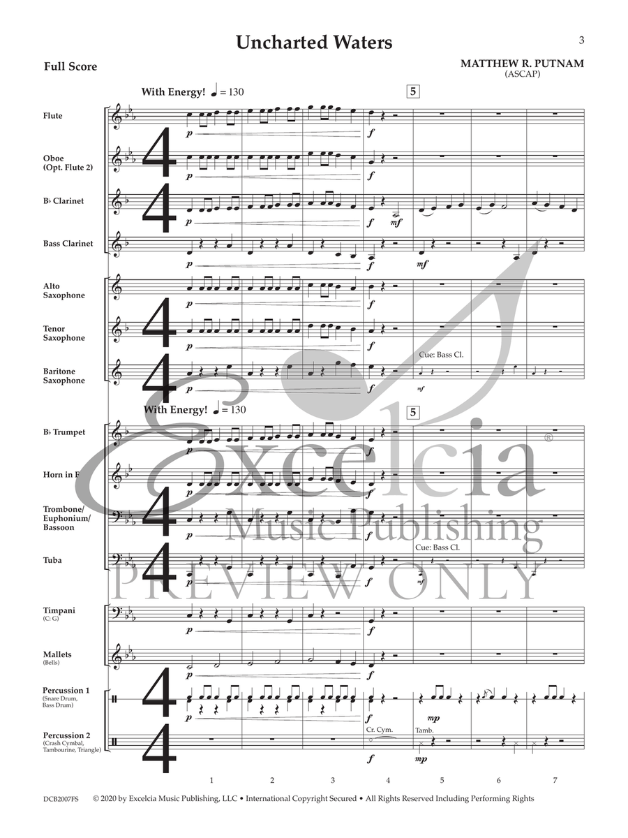 Uncharted Waters (Score) Concert Band scores gallery preview page 3