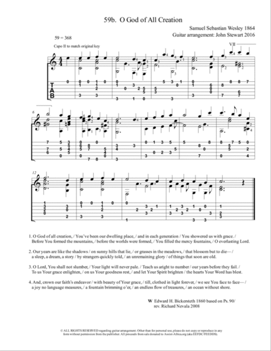 59b. O God of All Creation Guitar Tablature scores gallery preview page 1
