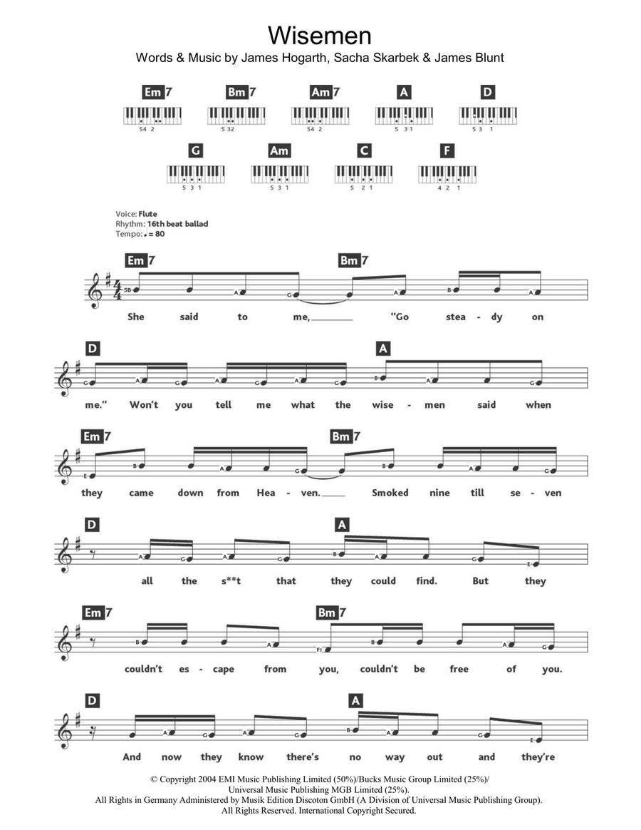 Wisemen Piano scores gallery preview page 1
