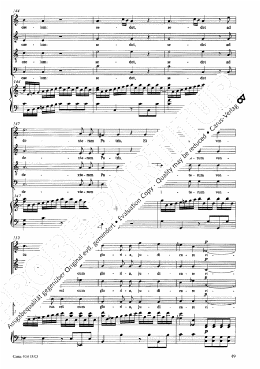 Mass in C (Missa in C) 4-Part scores gallery preview page 50