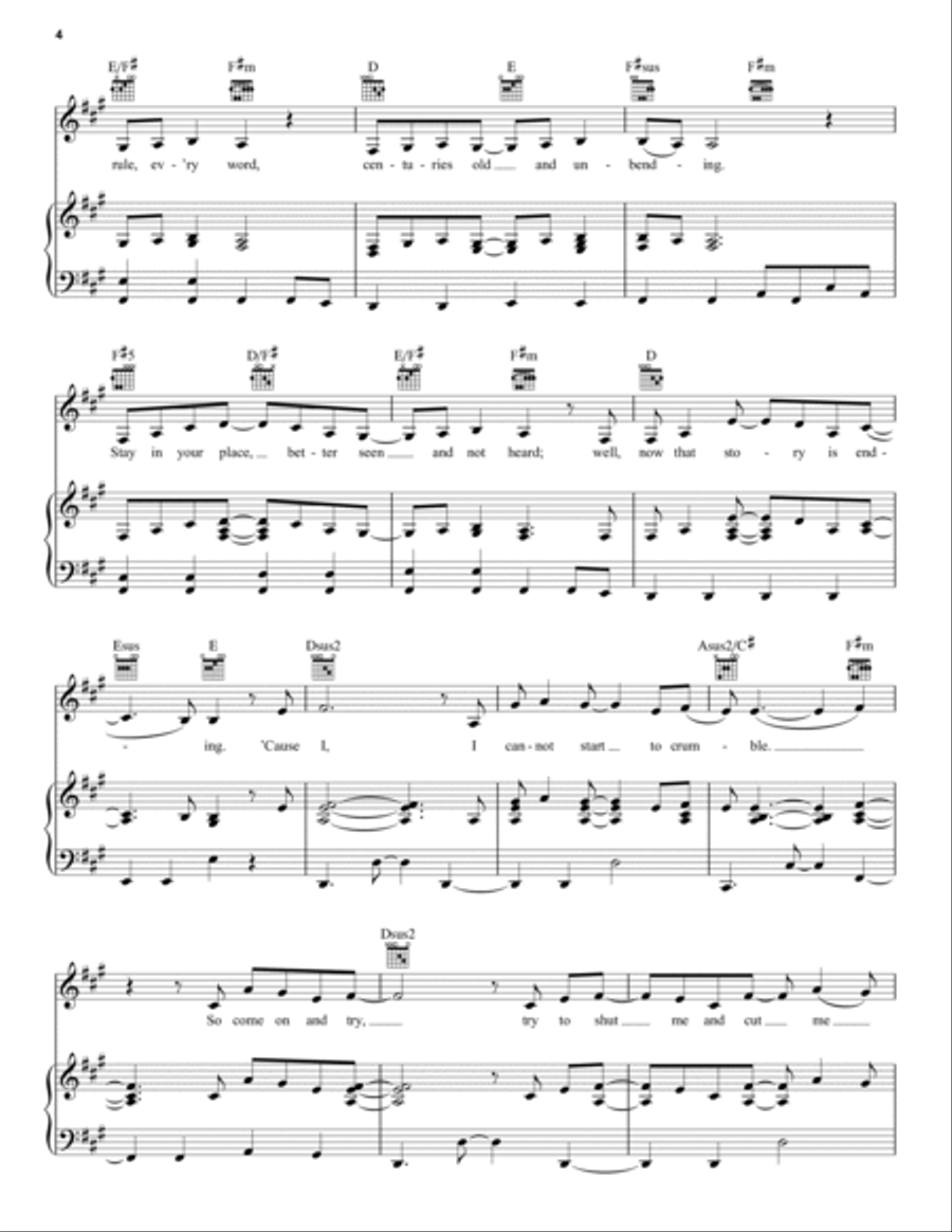 Speechless (from Disney's Aladdin) Piano, Vocal, Guitar scores gallery preview page 4