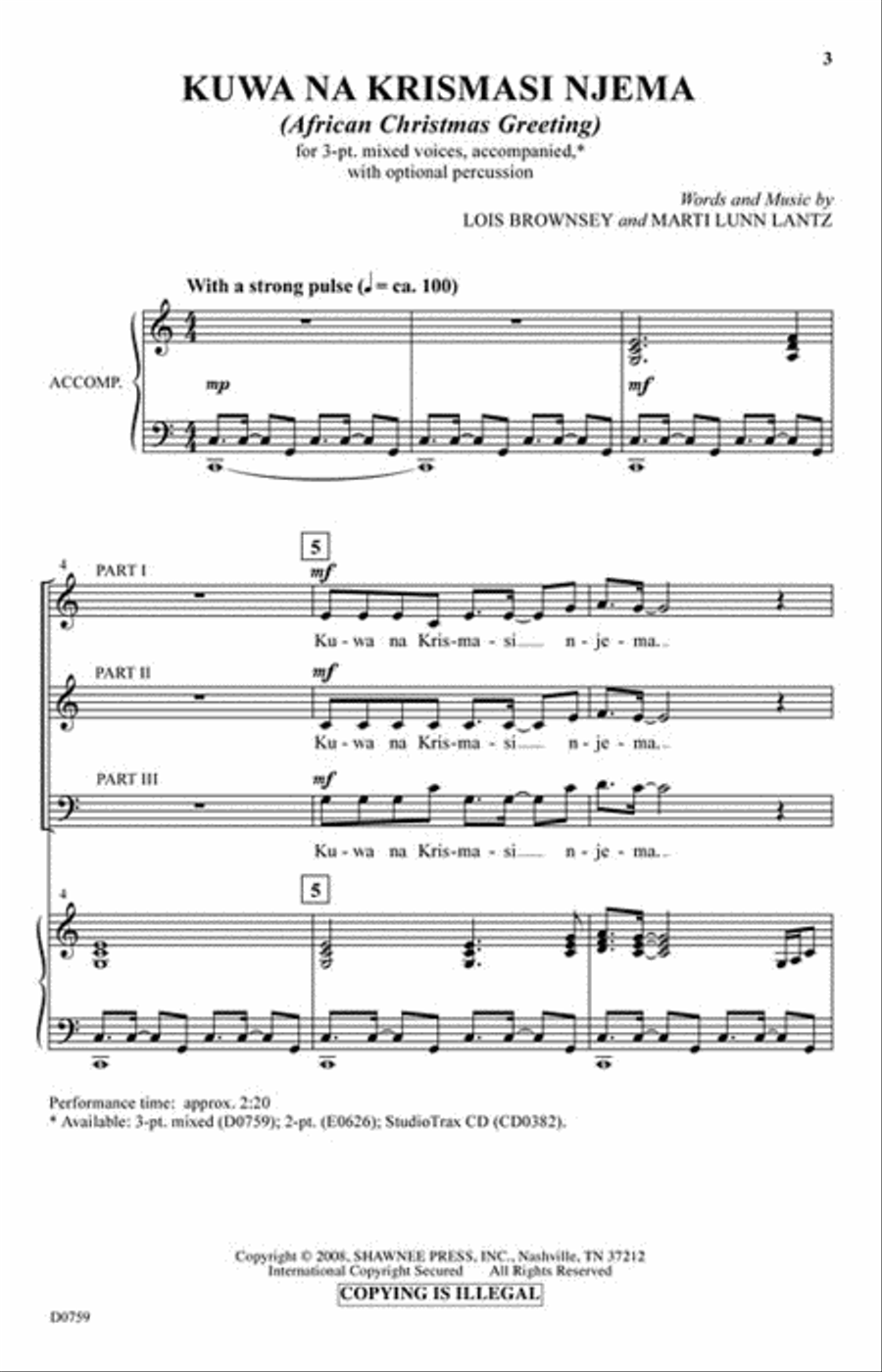 Kuwa Na Krismasi Njema Kuwa Na Krismasi Njema 3-Part scores gallery preview page 2