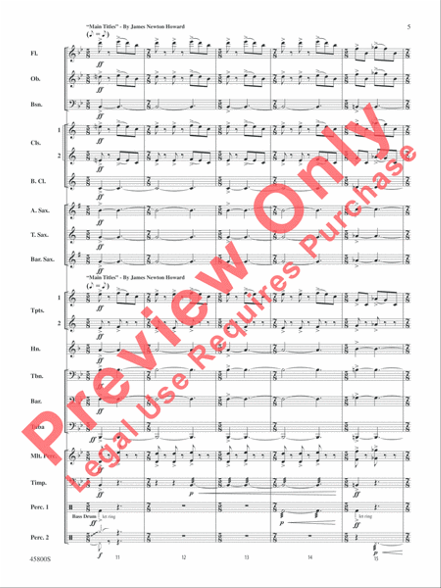 Suite from Fantastic Beasts and Where to Find Them Concert Band scores gallery preview page 6