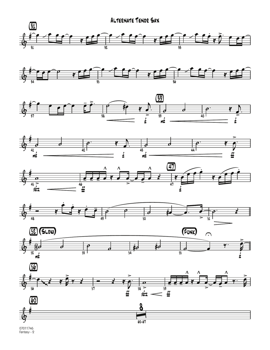 Fantasy - Alternate Tenor Sax Jazz Ensemble scores gallery preview page 2