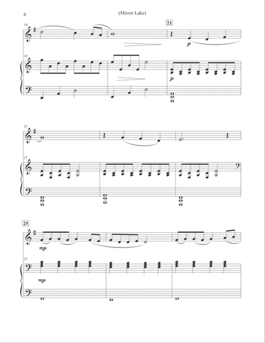 Mirror Lake - English Horn & Piano English Horn scores gallery preview page 4