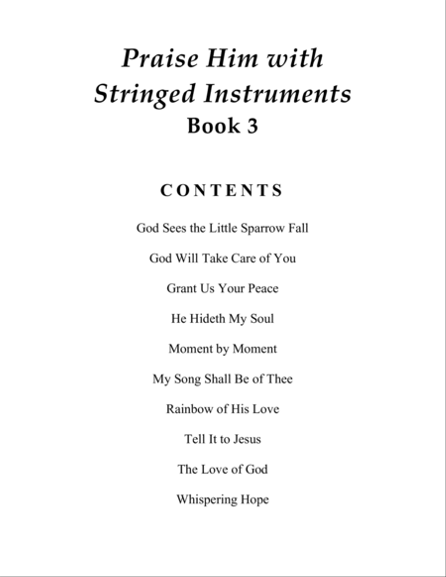 Praise Him with Stringed Instruments, Book 3 (Collection of 10 Hymns for Violin Duet with Piano) String Duet scores gallery preview page 3