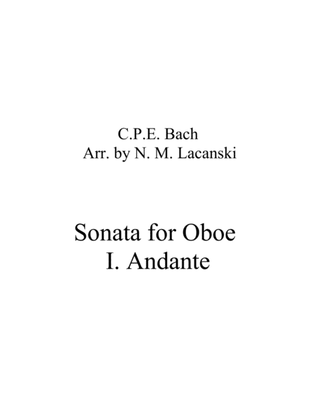 Book cover for Oboe Sonata in A Minor Movement I. Andante