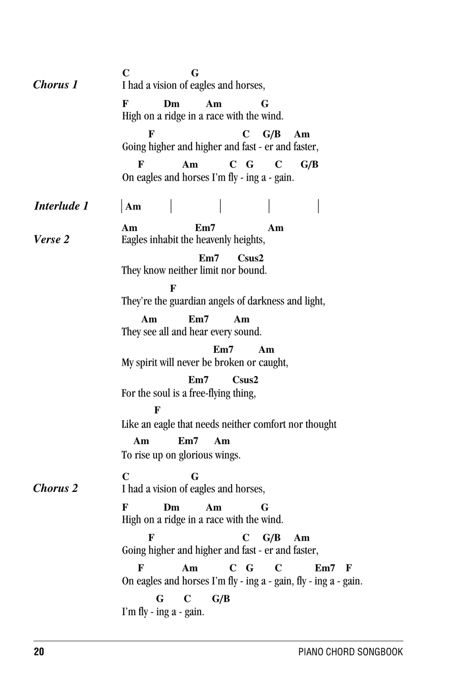 Eagles And Horses (I'm Flying Again) Piano scores gallery preview page 2