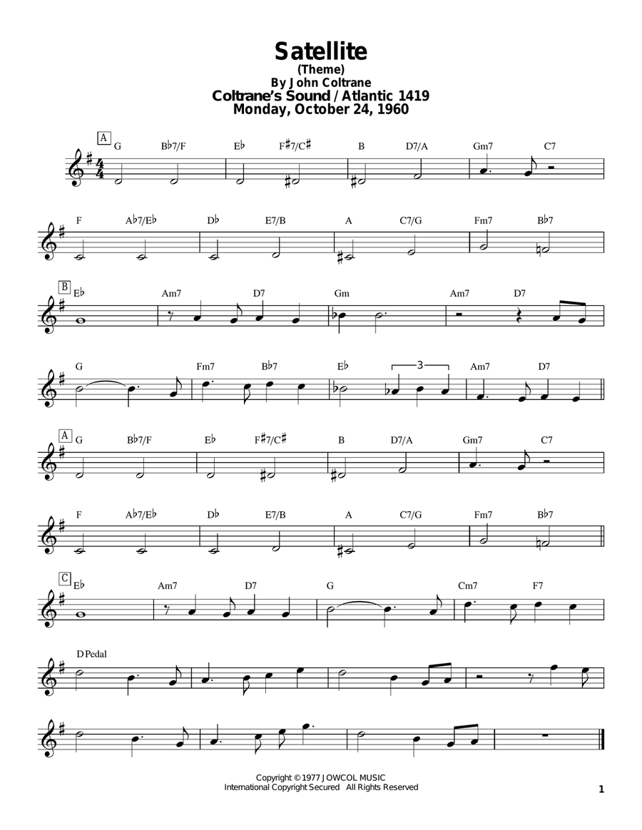 Satellite Tenor Saxophone scores gallery preview page 1