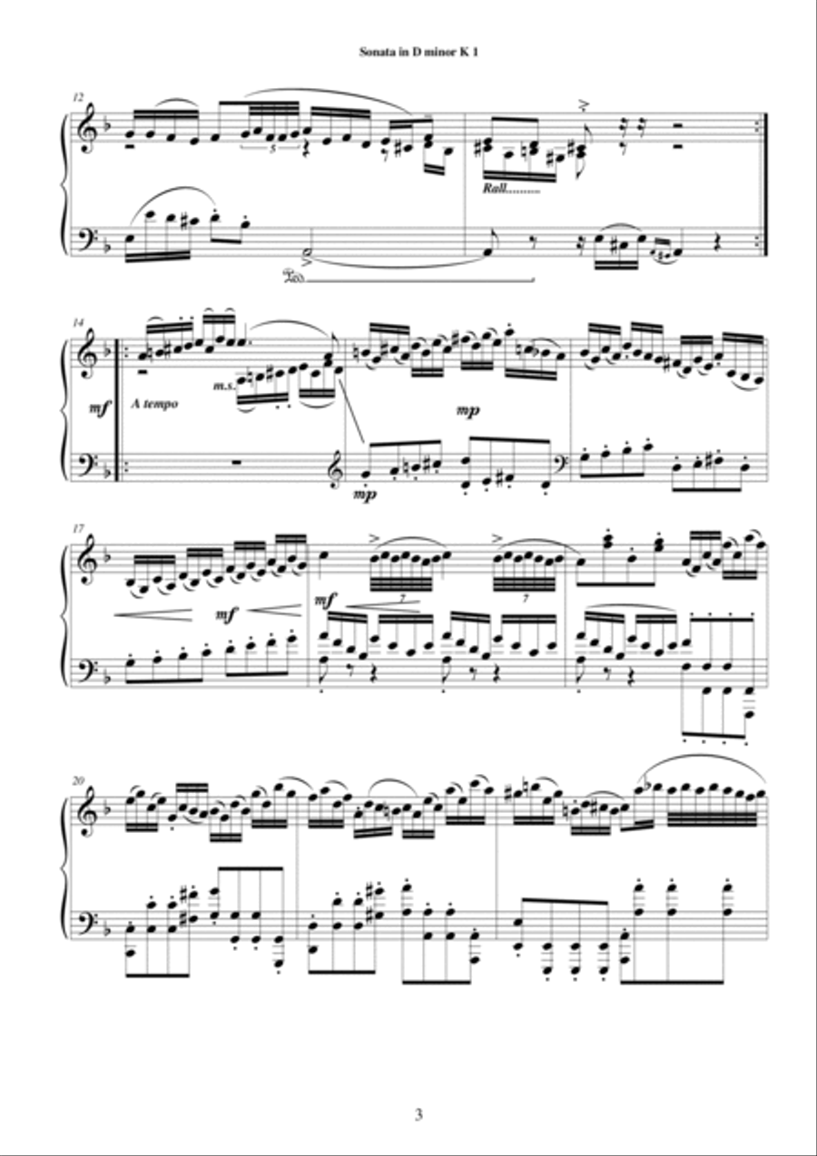 Five Sonatas for piano by Domenico Scarlatti 4-Part scores gallery preview page 2