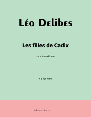 Book cover for Les filles de Cadix, by Delibes, in b flat minor