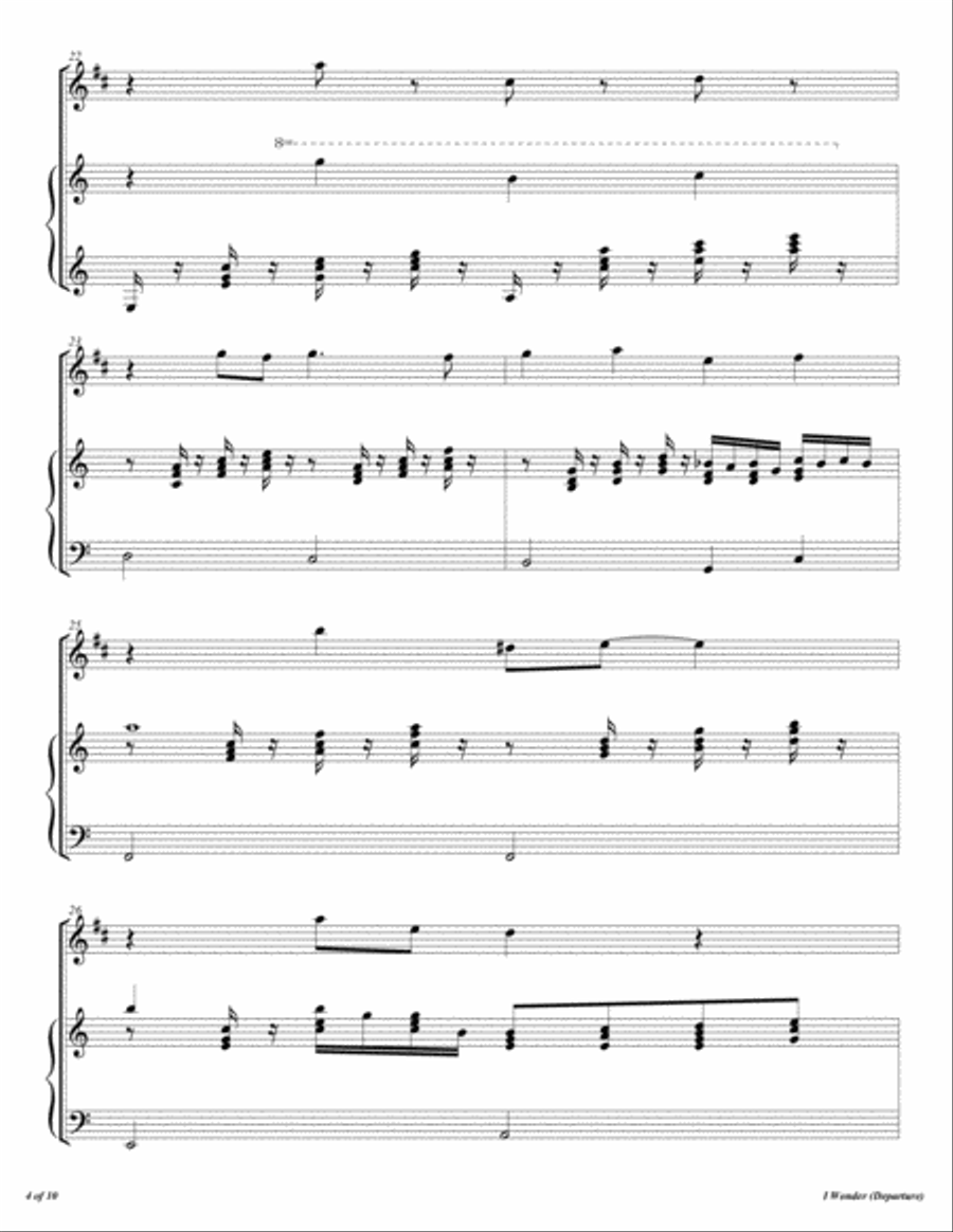I Wonder Trumpet Solo scores gallery preview page 5