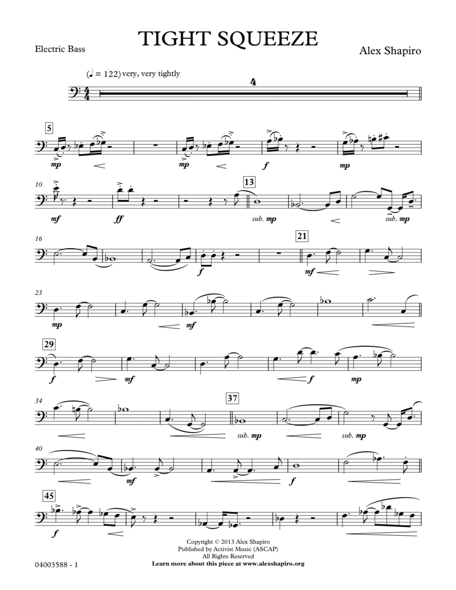Tight Squeeze - Electric Bass Concert Band scores gallery preview page 1
