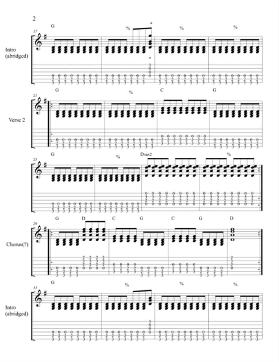 Cleopatra Guitar Tablature scores gallery preview page 2