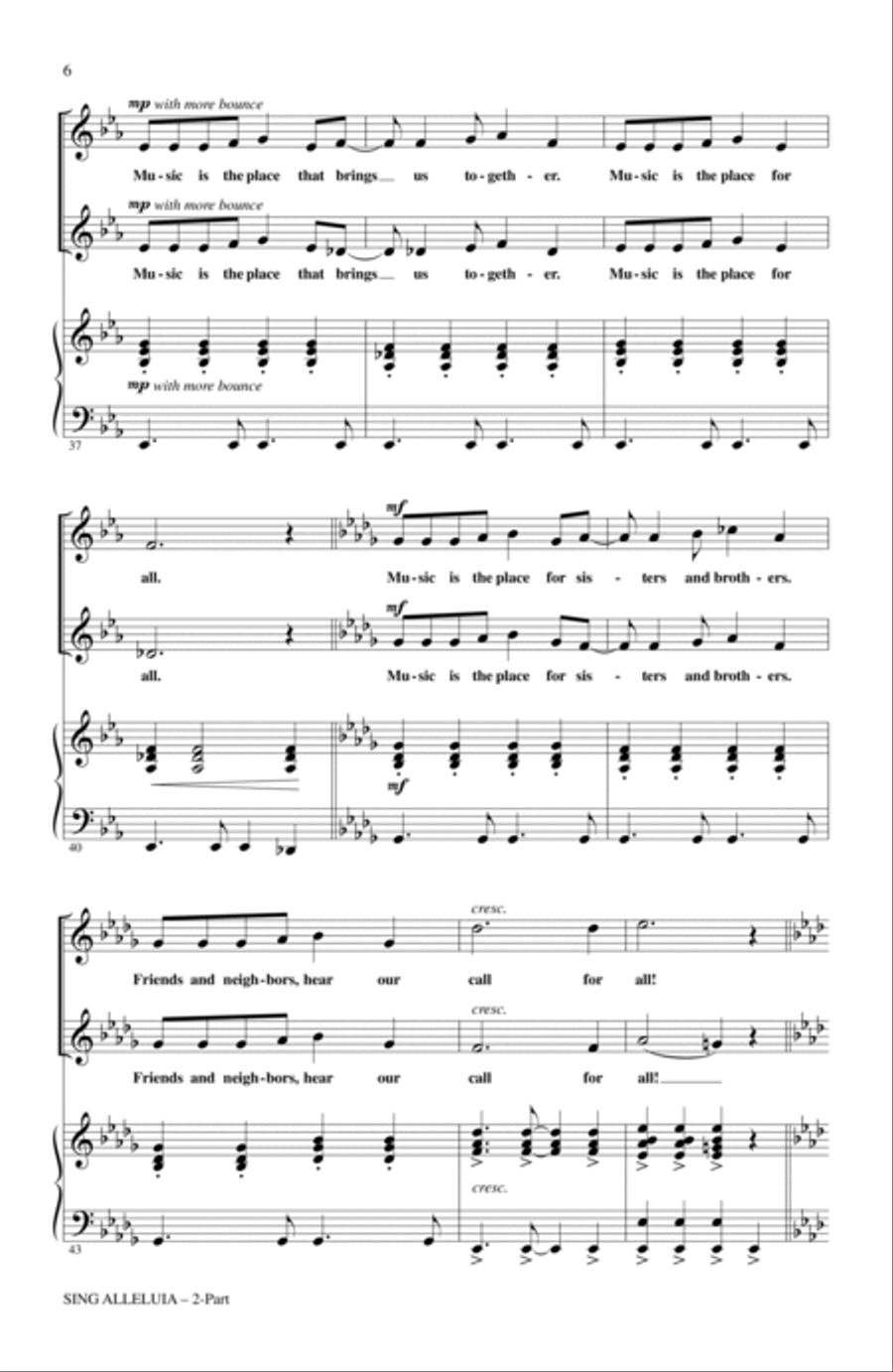 Sing Alleluia! (In Music We Belong) 2-Part scores gallery preview page 4