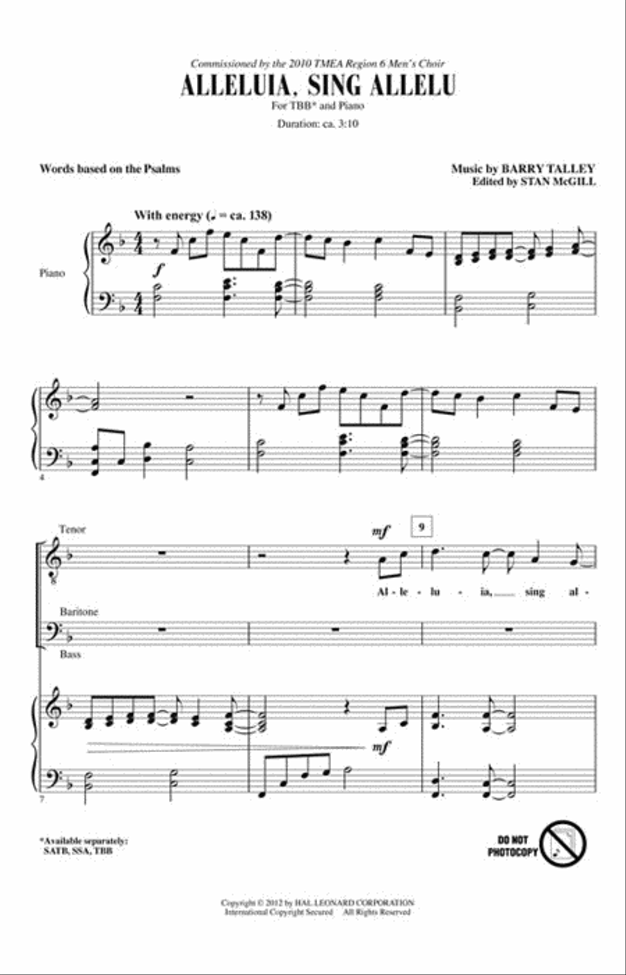 Alleluia, Sing Allelu 3-Part scores gallery preview page 2