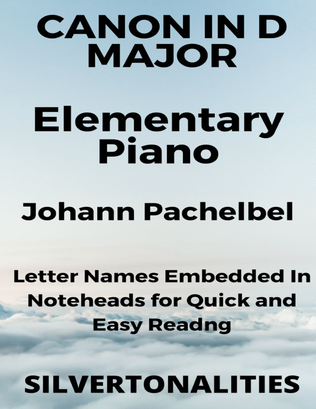Book cover for Canon in D Major Easy Elementary Piano Sheet Music