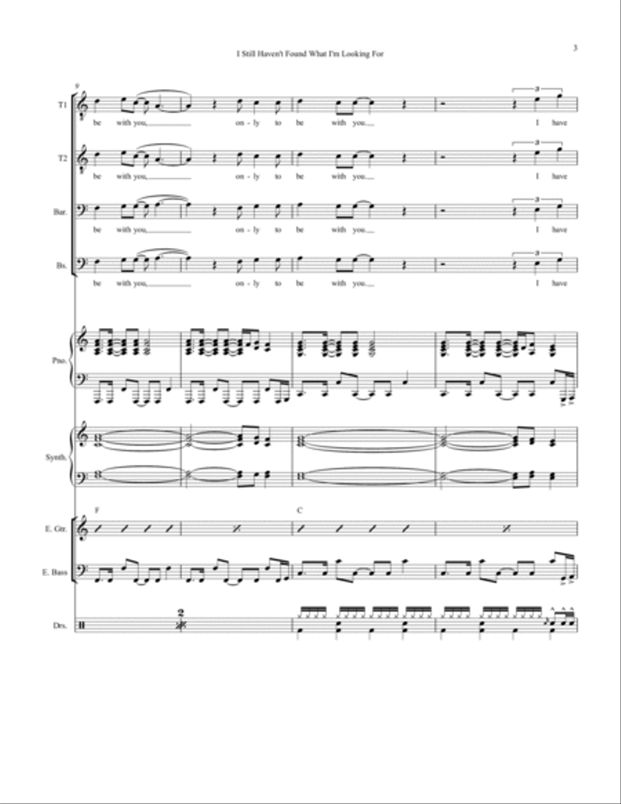 Still Haven't Found What I'm Looking For Small Ensemble scores gallery preview page 3