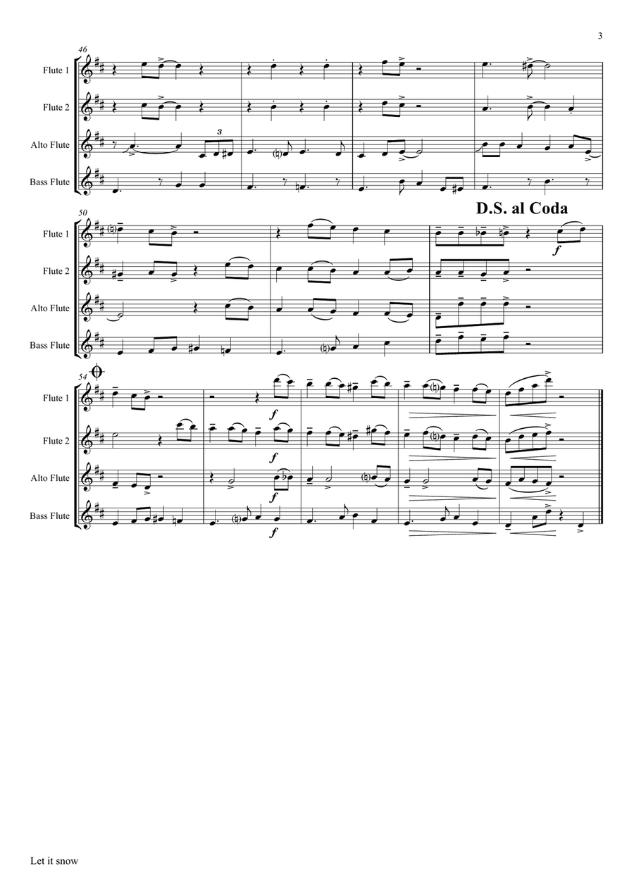 Let It Snow! Let It Snow! Let It Snow! Flute Quartet scores gallery preview page 3