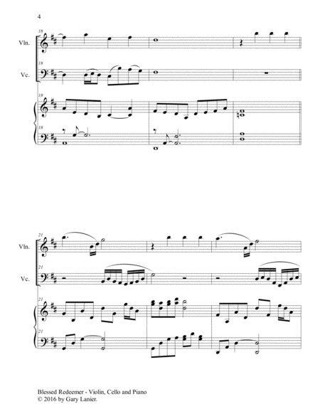 3 FAVORITE HYMNS (Trio - Violin, Cello & Piano with Score/Parts) image number null