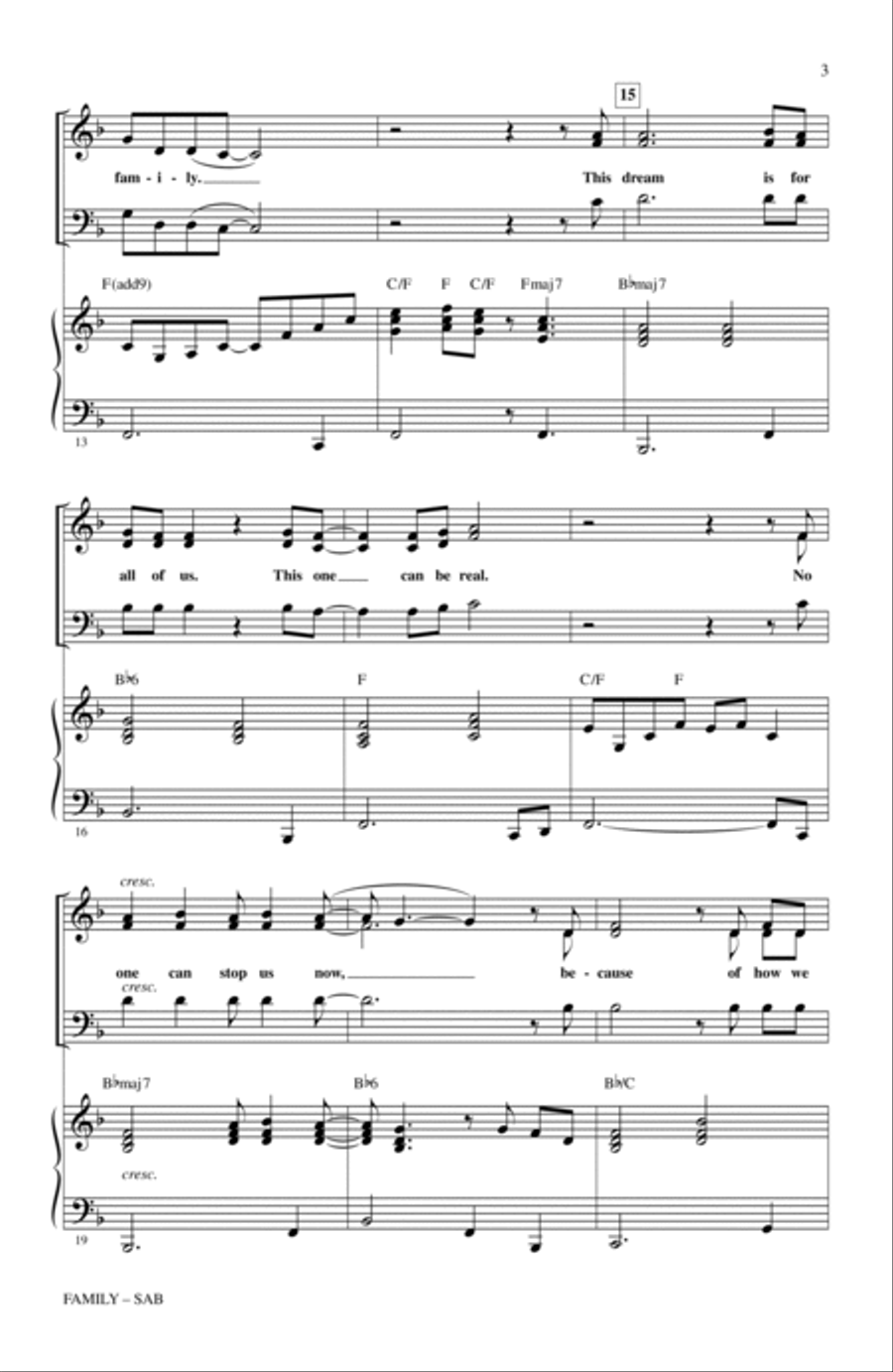 Family (from Dreamgirls) (arr. Mac Huff) 3-Part scores gallery preview page 2