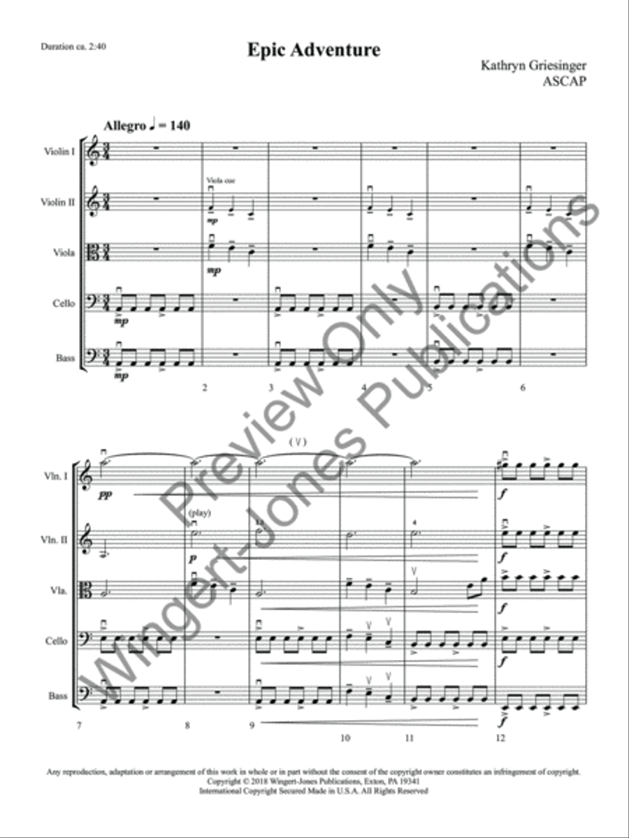 Epic Adventure String Orchestra scores gallery preview page 4