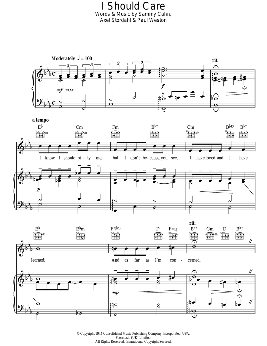 I Should Care Guitar scores gallery preview page 1