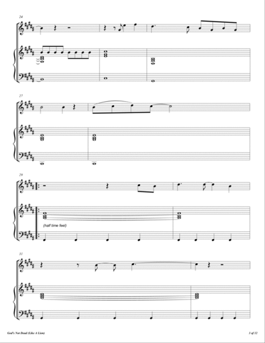 Like A Lion (God's Not Dead) Flute Solo scores gallery preview page 4