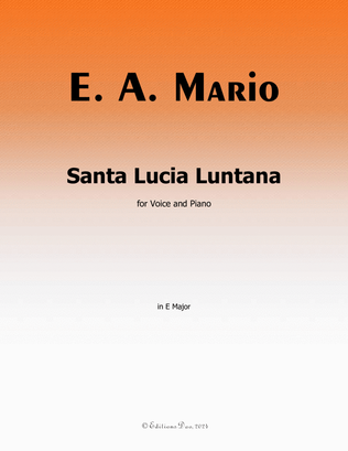 Book cover for Santa Lucia Luntana, by E. A. Mario, in E Major