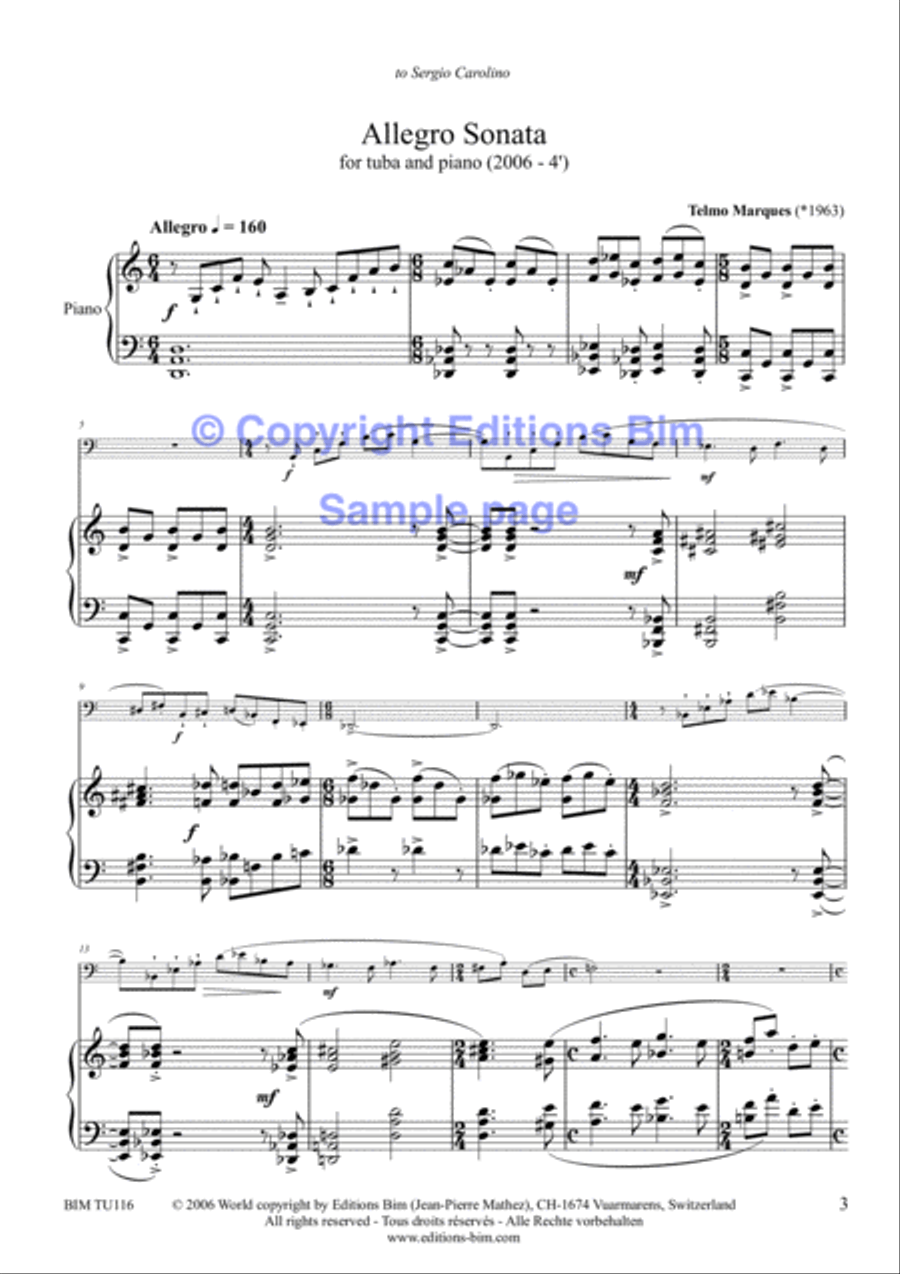 Allegro Sonata Tuba scores gallery preview page 2