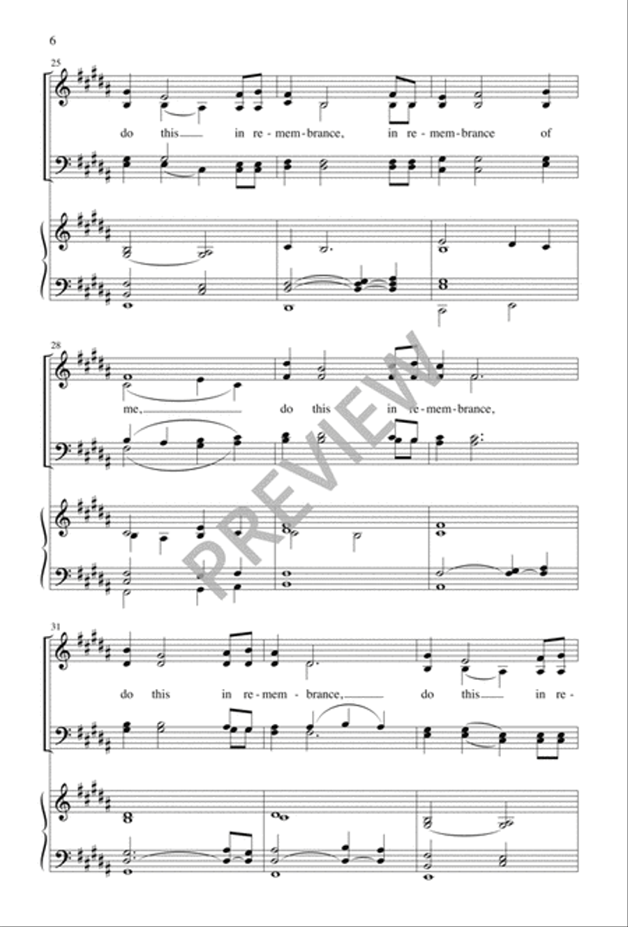 Do This in Remembrance of Me 4-Part scores gallery preview page 6