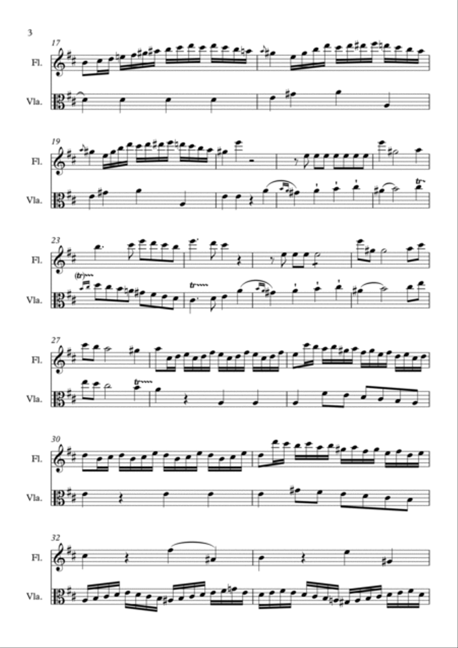 Six Duos Concertantes for Flute and Viola - Tutti Flute scores gallery preview page 4