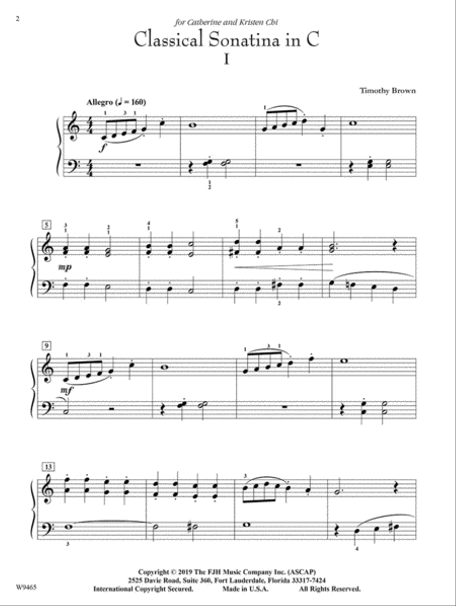 Classical Sonatina in C Piano Solo scores gallery preview page 2