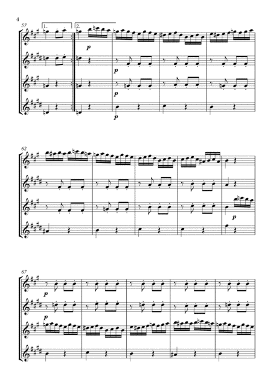 Rondo Alla Turca - Saxophone Quartet Saxophone Quartet scores gallery preview page 4