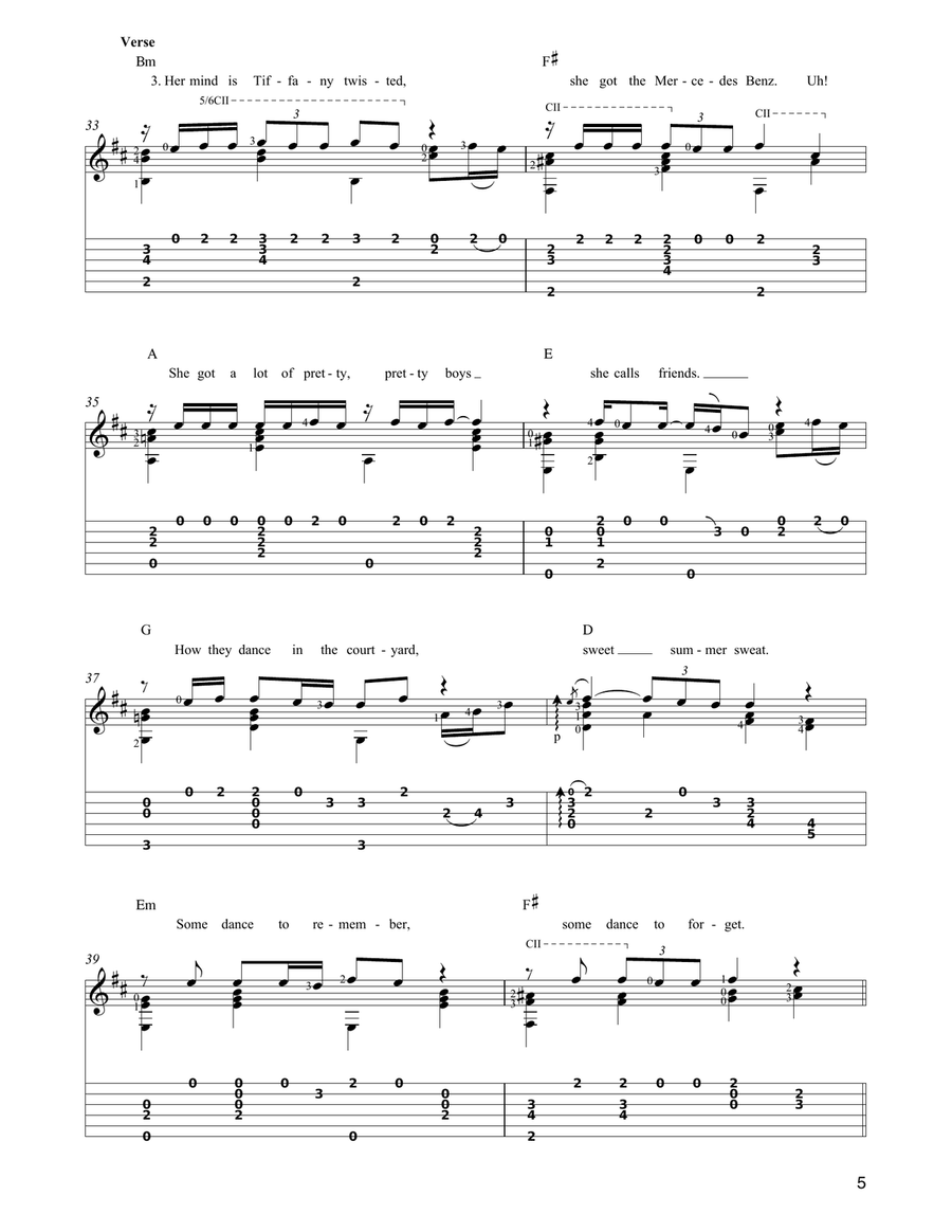 Hotel California (arr. Ben Pila) Acoustic Guitar scores gallery preview page 5