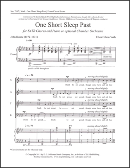 One Short Sleep Past (Piano/choral score) image number null