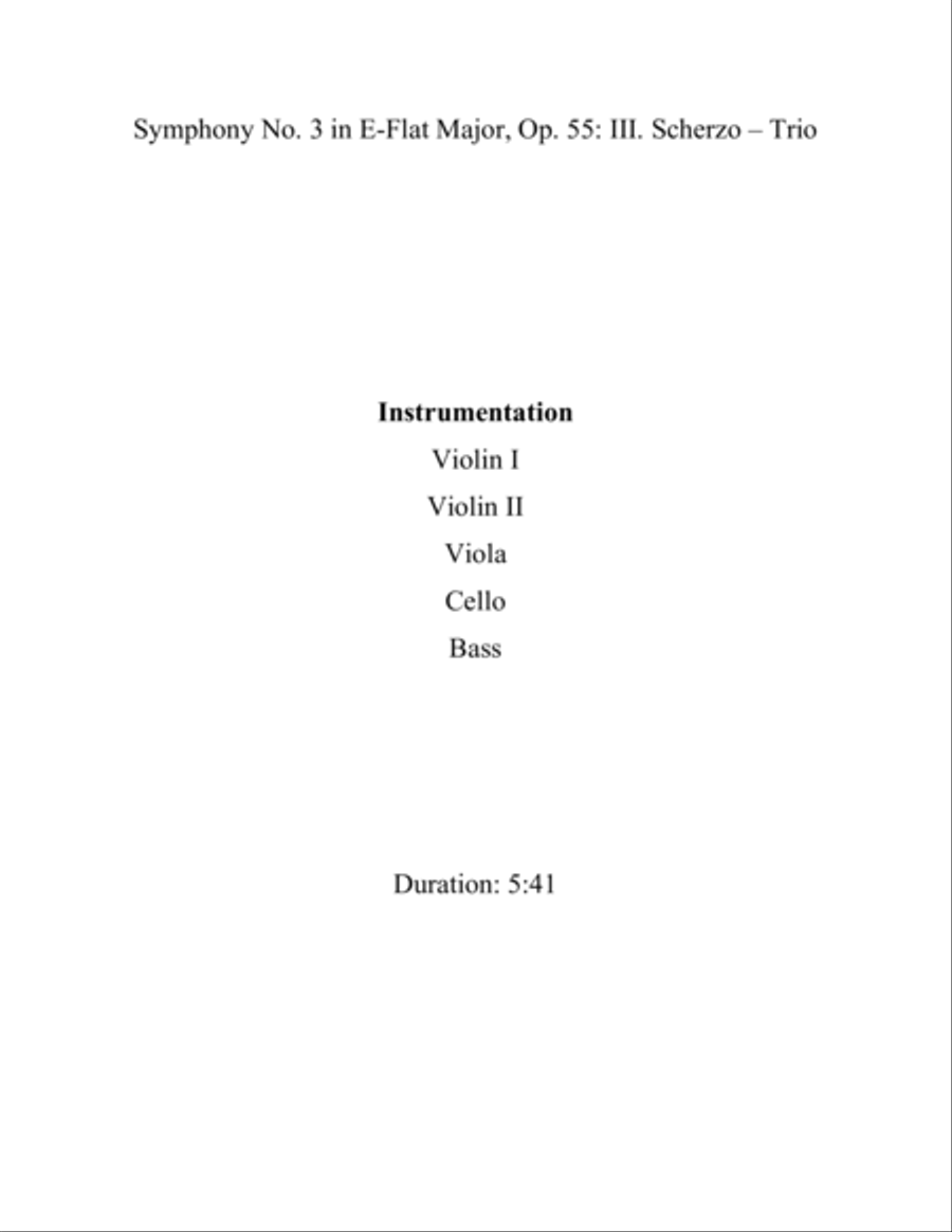 Scherzo from Eroica Symphony String Orchestra scores gallery preview page 2