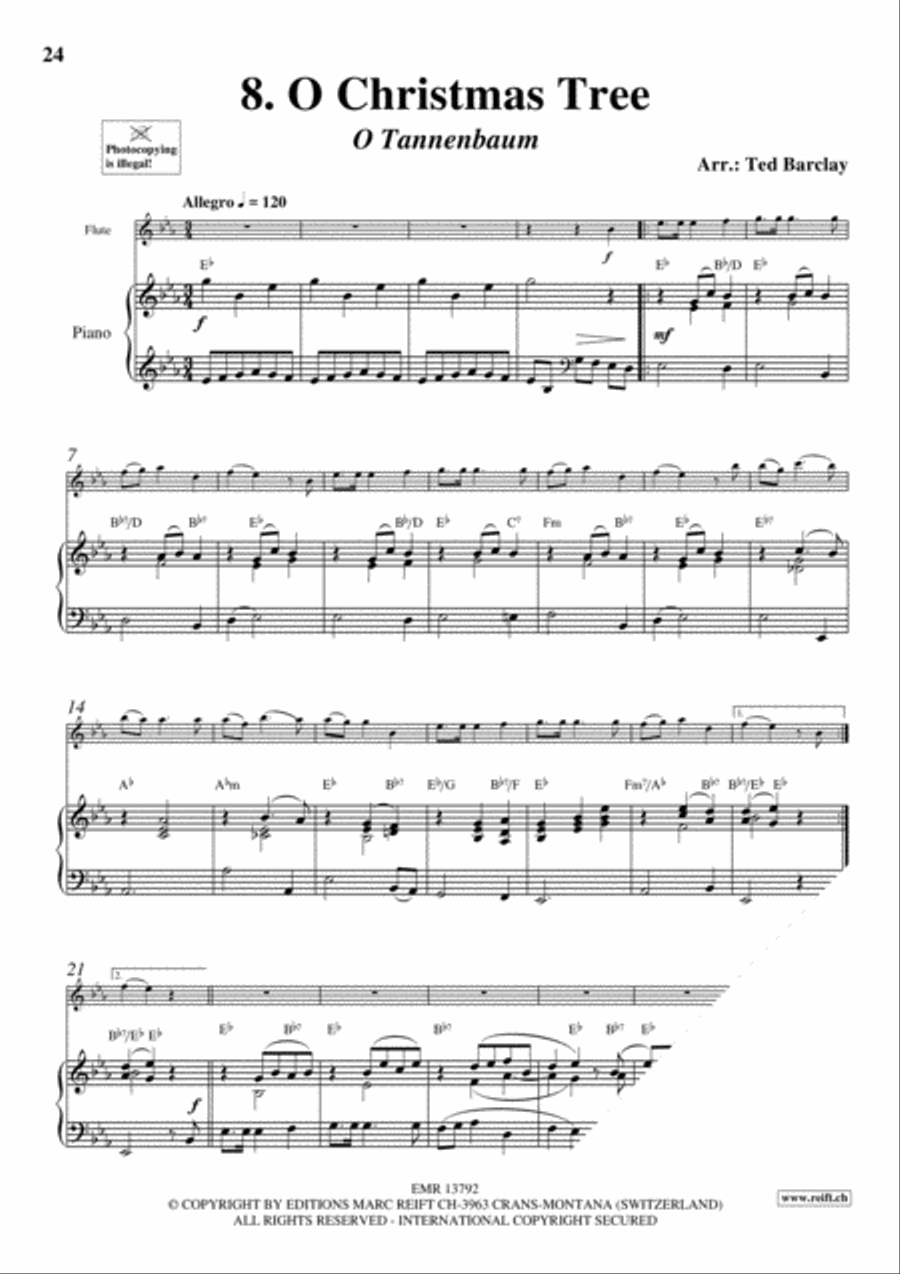 10 Easy Christmas Solos Flute Solo scores gallery preview page 10