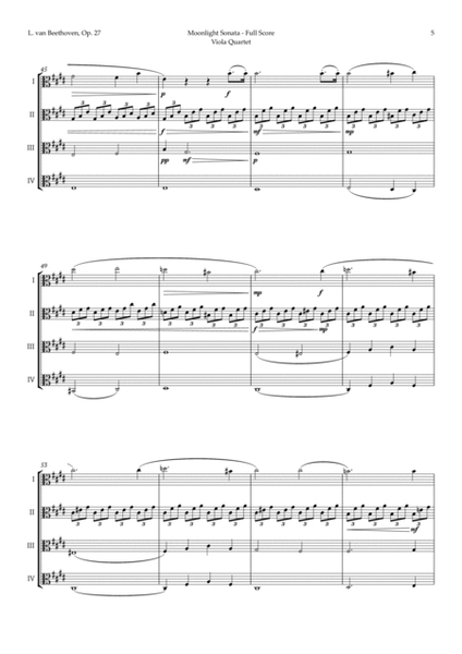 Moonlight Sonata by Beethoven for Viola Quartet image number null