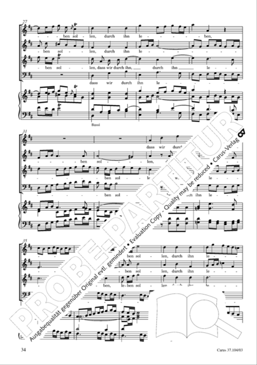 Ein Lammlein geht und tragt die Schuld 4-Part scores gallery preview page 35