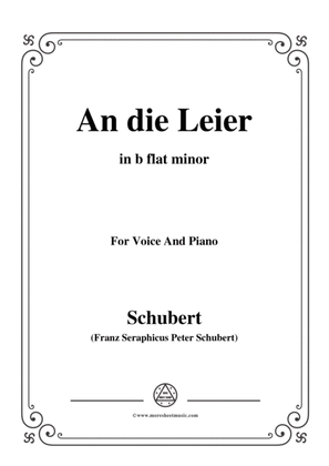 Book cover for Schubert-An die Leier(To My Lyre),Op.56 No.2,in b flat minor,for Voice&Piano