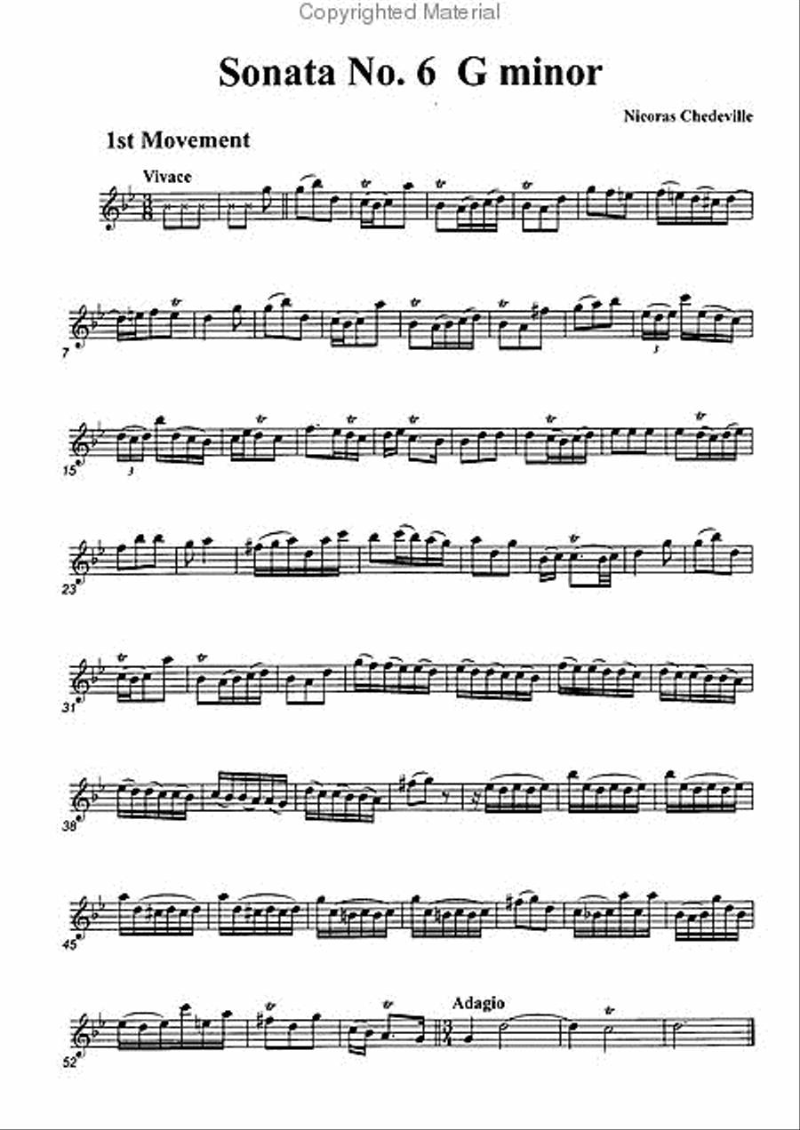Il pastor fido No. 6 in G minor Alto Recorder scores gallery preview page 2