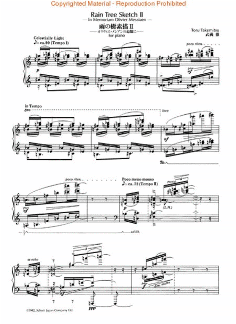 Rain Tree Sketch II Piano Solo scores gallery preview page 2