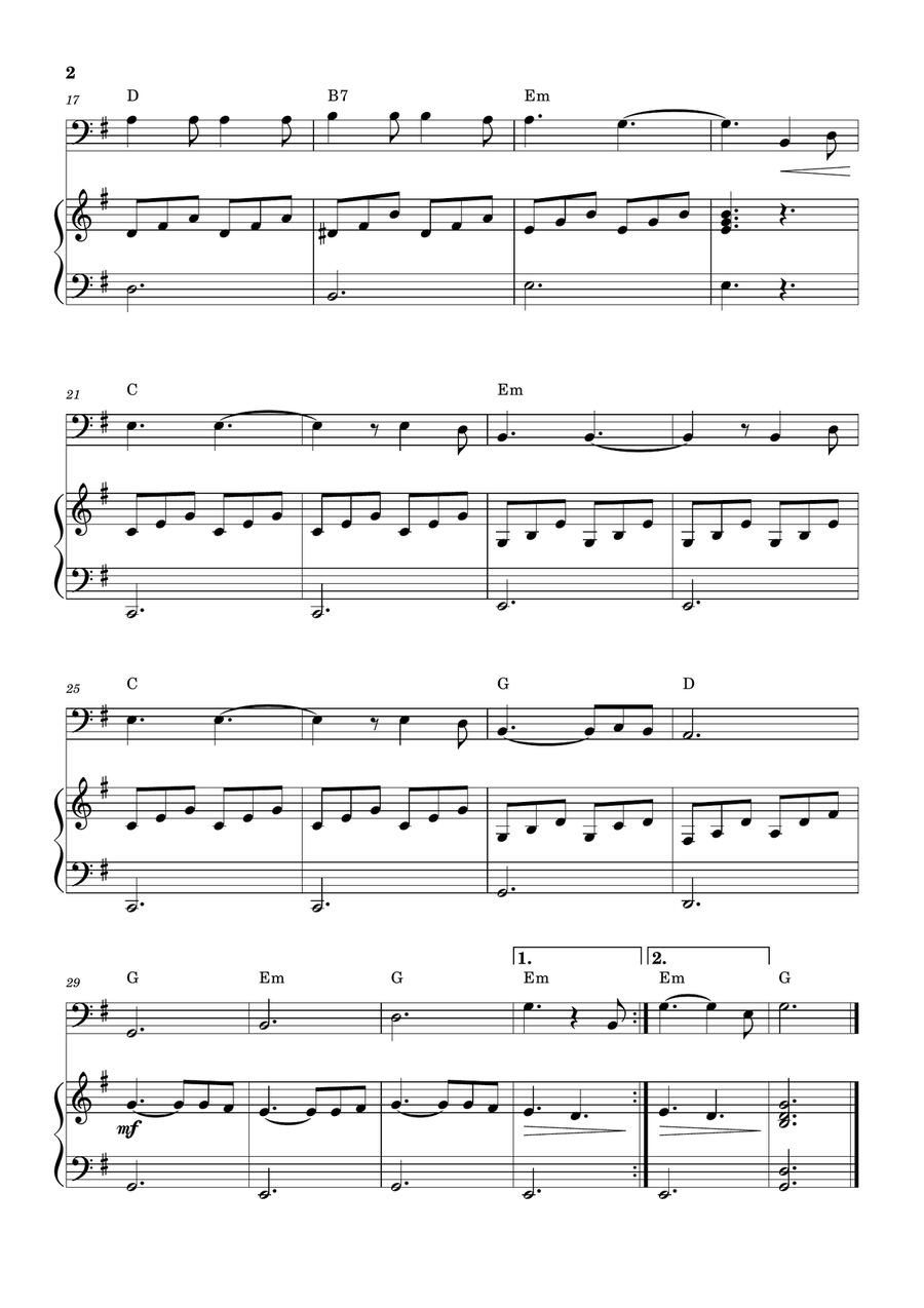 Hallelujah Easy Piano scores gallery preview page 2