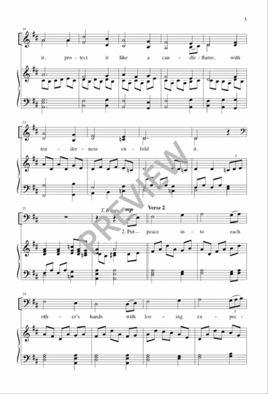 Put Peace into Each Other's Hands 4-Part scores gallery preview page 3