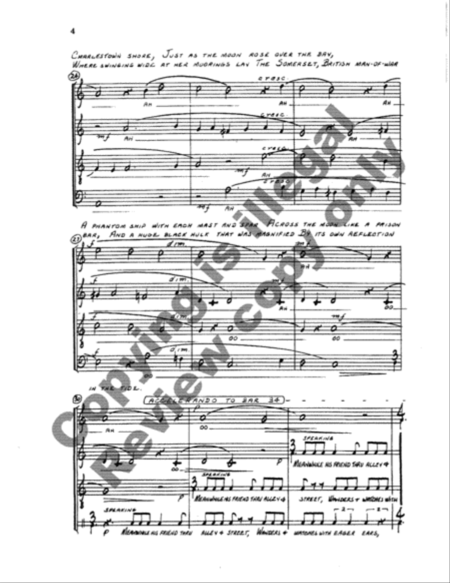 Paul Revere's Ride 4-Part scores gallery preview page 29