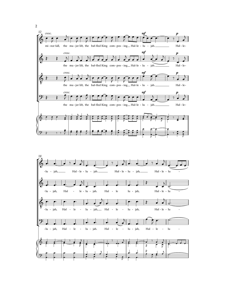 Hallelujah (arr. Barrie Carson Turner) 4-Part scores gallery preview page 2