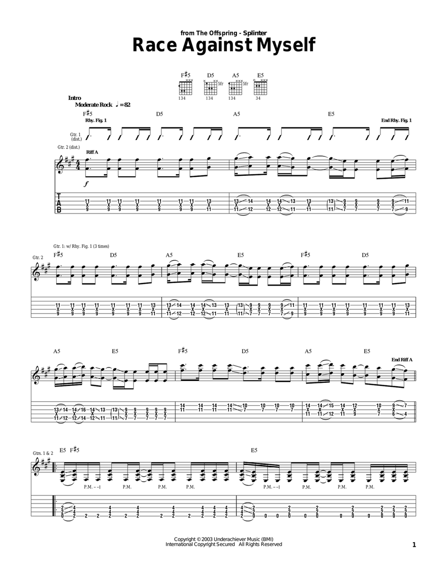 Race Against Myself Acoustic Guitar scores gallery preview page 1