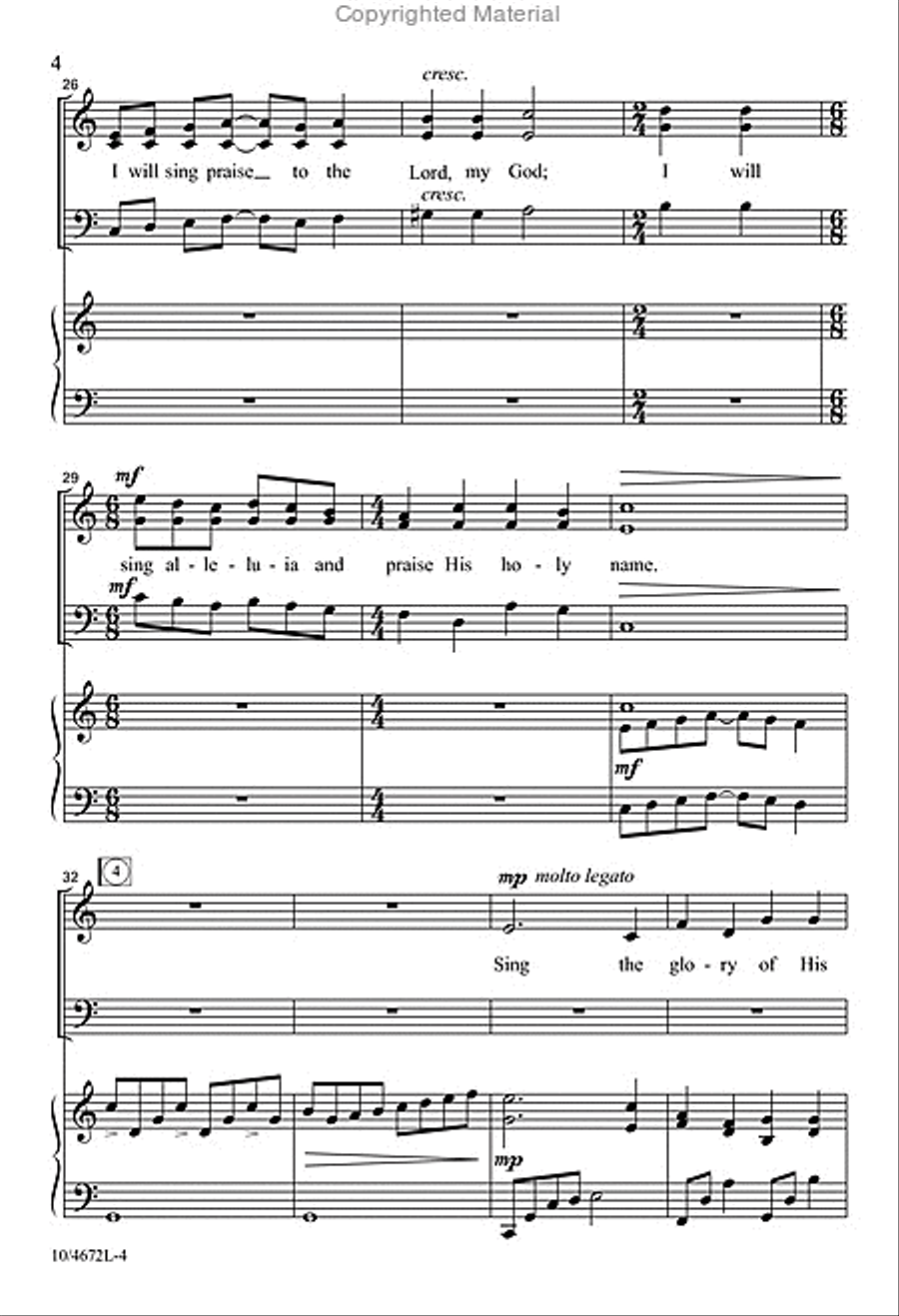 I Will Sing Praise I Will Sing Praise 3-Part scores gallery preview page 4